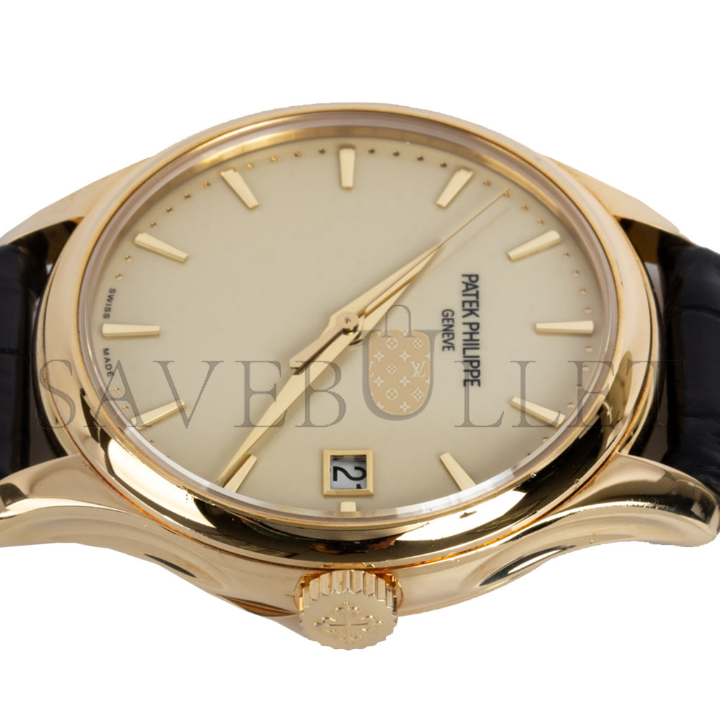 PATEK PHILIPPE CALATRAVA YELLOW GOLD LACQUERED IVORY DIAL WATCH 5227J-001